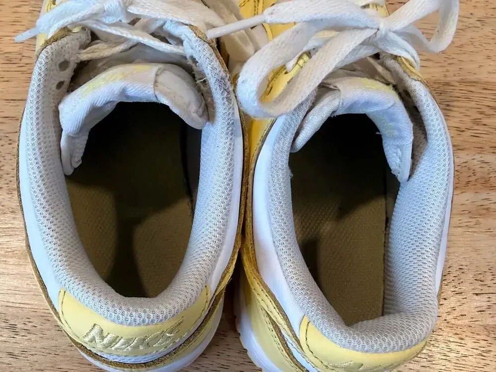 Nike Dunk Low 'White Soft Yellow' Leather Low Top Kids Size 4Y